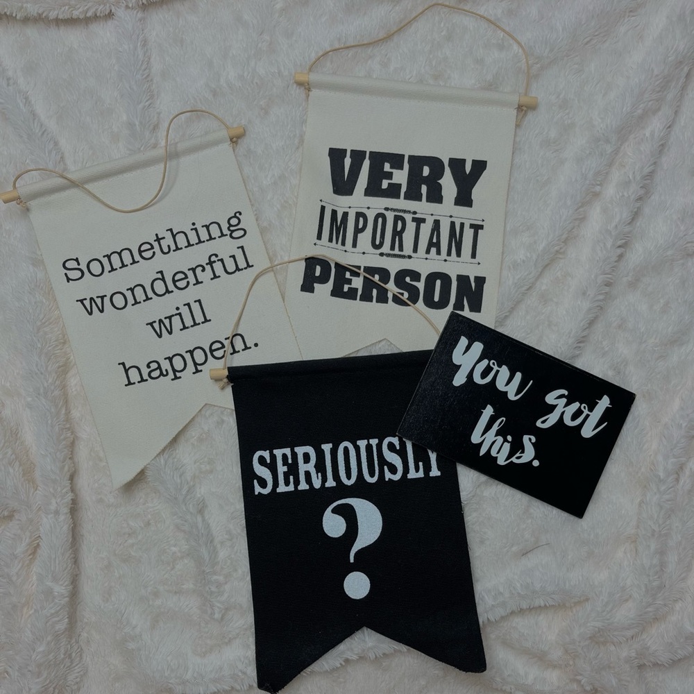 black and white decorations